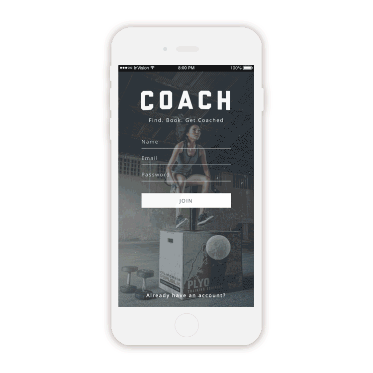 Image of COACH's app key screen