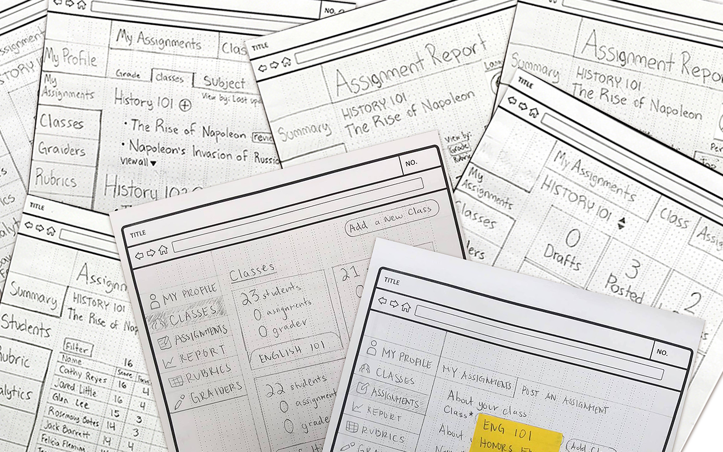 The Graide Network paper prototypes